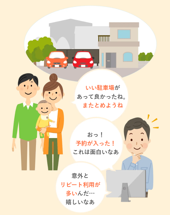 家のイラストと夫婦と子供のイラスト