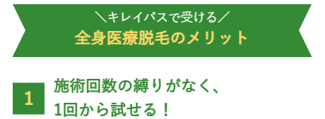 全身医療脱毛のメリットの案内