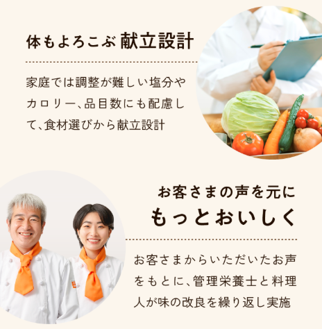 野菜と男性と女性の調理師の画像