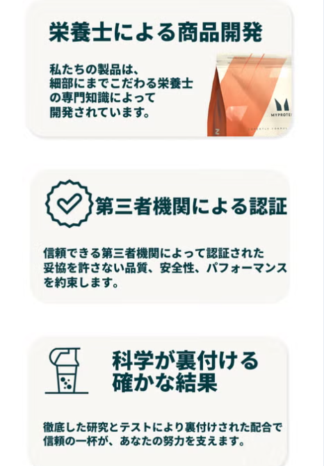 マイプロテインの商品の特長の紹介