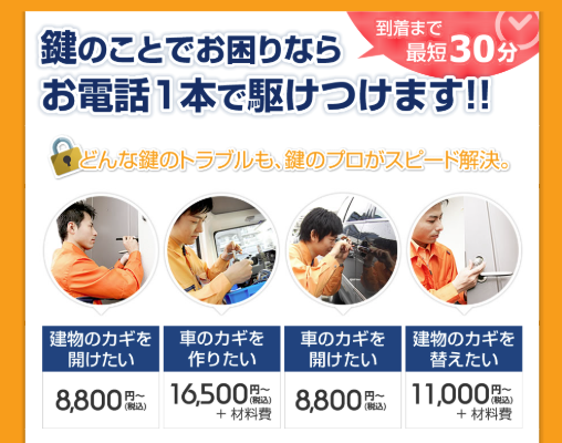 鍵のトラブル対応をしている画像