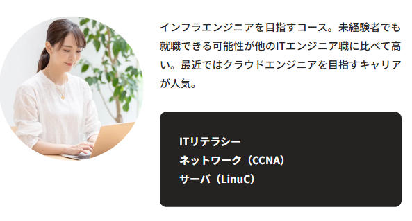 インフラエンジニアコースの説明