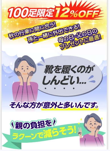 100足限定で12%OFFセールの案内