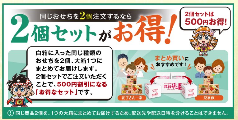 2個セットがお得の案内