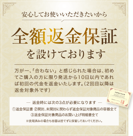 返金保証の案内