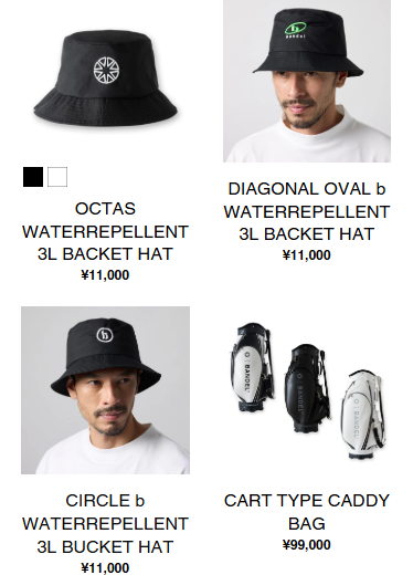 ゴルフキャップとバッグの画像